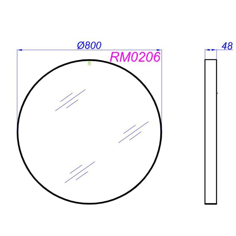 Зеркало Aqwella RM 80x80, в металлической раме, цвет белый - фото 1