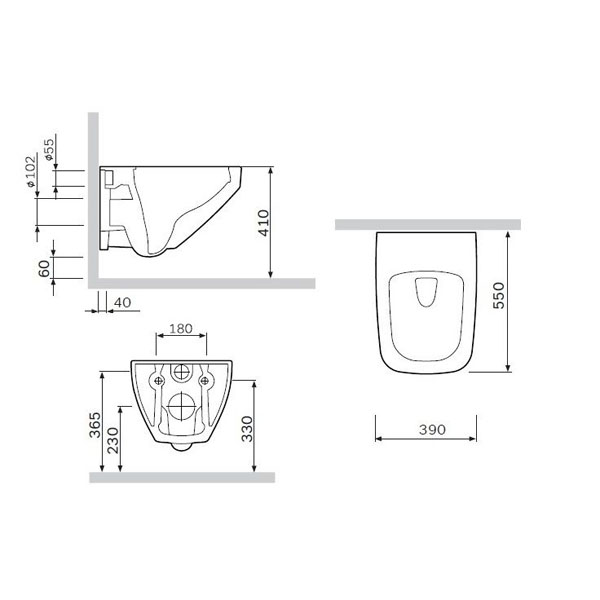 Комплект AM.PM IS450A38.50A1700 подвесного унитаза Inspire 2.0 FlashClean с сиденьем микролифт и инсталляции c черной кнопкой