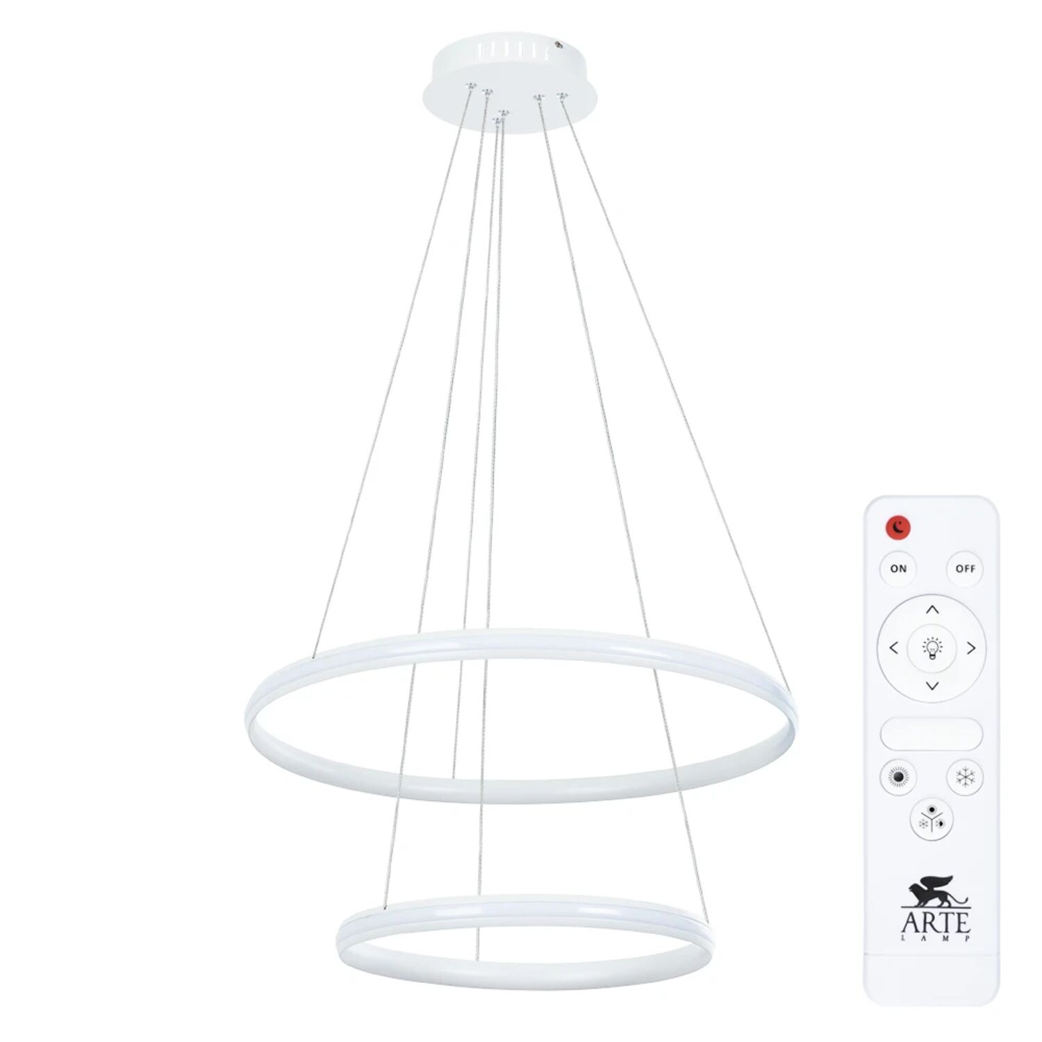 Подвесная люстра Arte Lamp Meridiana A2198SP-2WH, арматура белая, плафон акрил белый