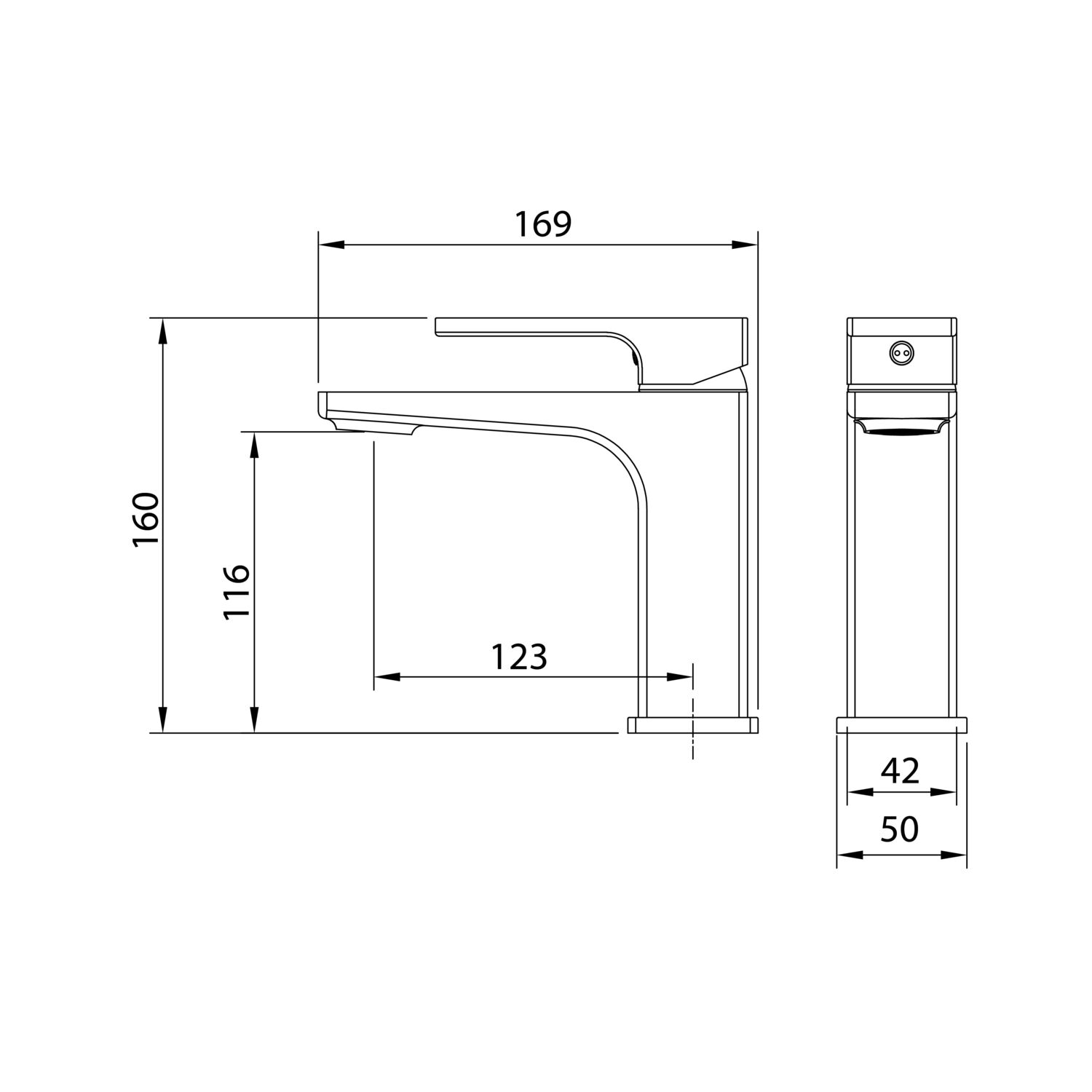 Смеситель Grossman Pragma 510.K35.03.210 для раковины, цвет черный матовый - фото 1