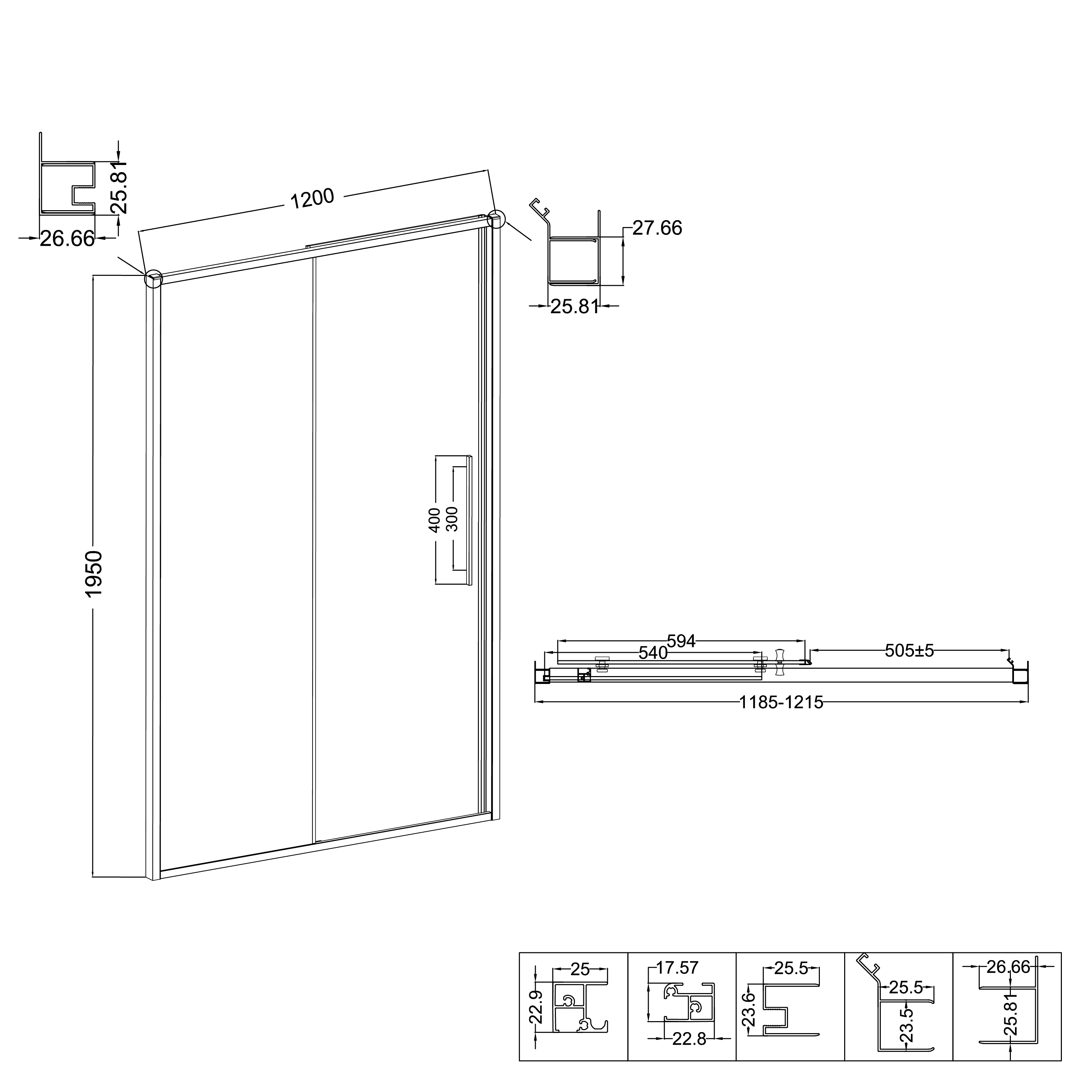 Душевой уголок Niagara Nova NG-65-12CH-CH80-34 120x80, левый, стекло шиншилла, профиль хром