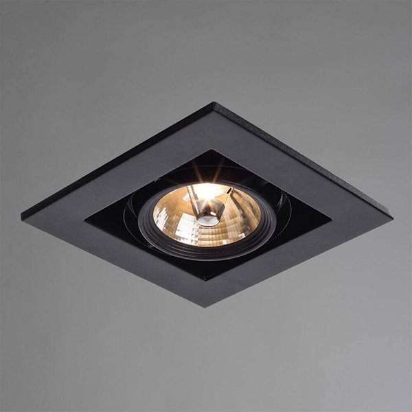 Точечный светильник Arte Lamp Cardani Medio A5930PL-1BK, арматура черная, 15х15 см - фото 1