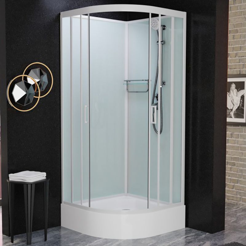 Душевая кабина Frank F409/1 М White 90x90, с полотенцедержателем, стекло матовое, профиль белый, без крыши