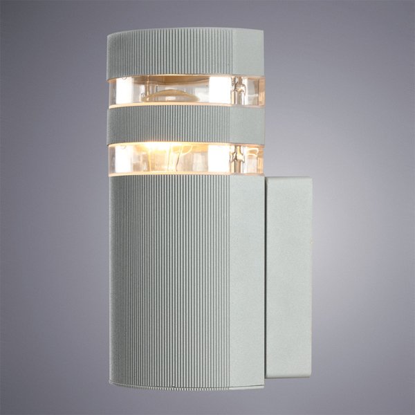 Настенный светильник Arte Lamp Metro A8162AL-1GY, арматура серая, плафон пластик / металл прозрачный / серый, 11х11 см