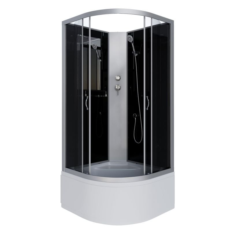 Душевая кабина Niagara Classic NG-2509-14BK 100x100, стекло тонированное, профиль серебро, без крыши - фото 1