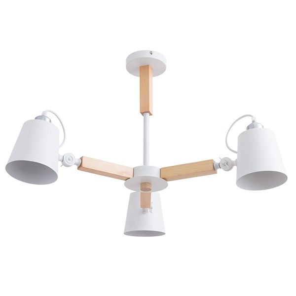 Потолочная люстра Arte Lamp Oscar A7141PL-3WH, арматура белый / бежевый, плафоны металл белый, 68х68 см