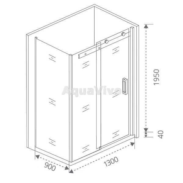 Душевой уголок Good Door Altair WTW+SP-C-CH 130x90, стекло прозрачное, профиль хром - фото 1