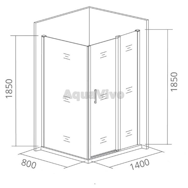 Душевой уголок Good Door Jazze WTW+SP-B-BR 140x80, стекло тонированное, профиль бронза - фото 1