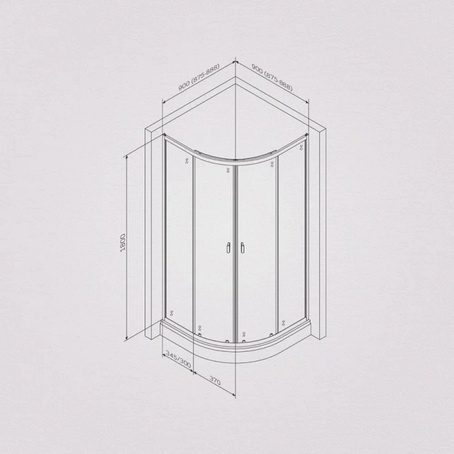 Душевой уголок AM.PM X-Joy W88G-205-090BT64 90x90, стекло прозрачное, профиль черный матовый - фото 1