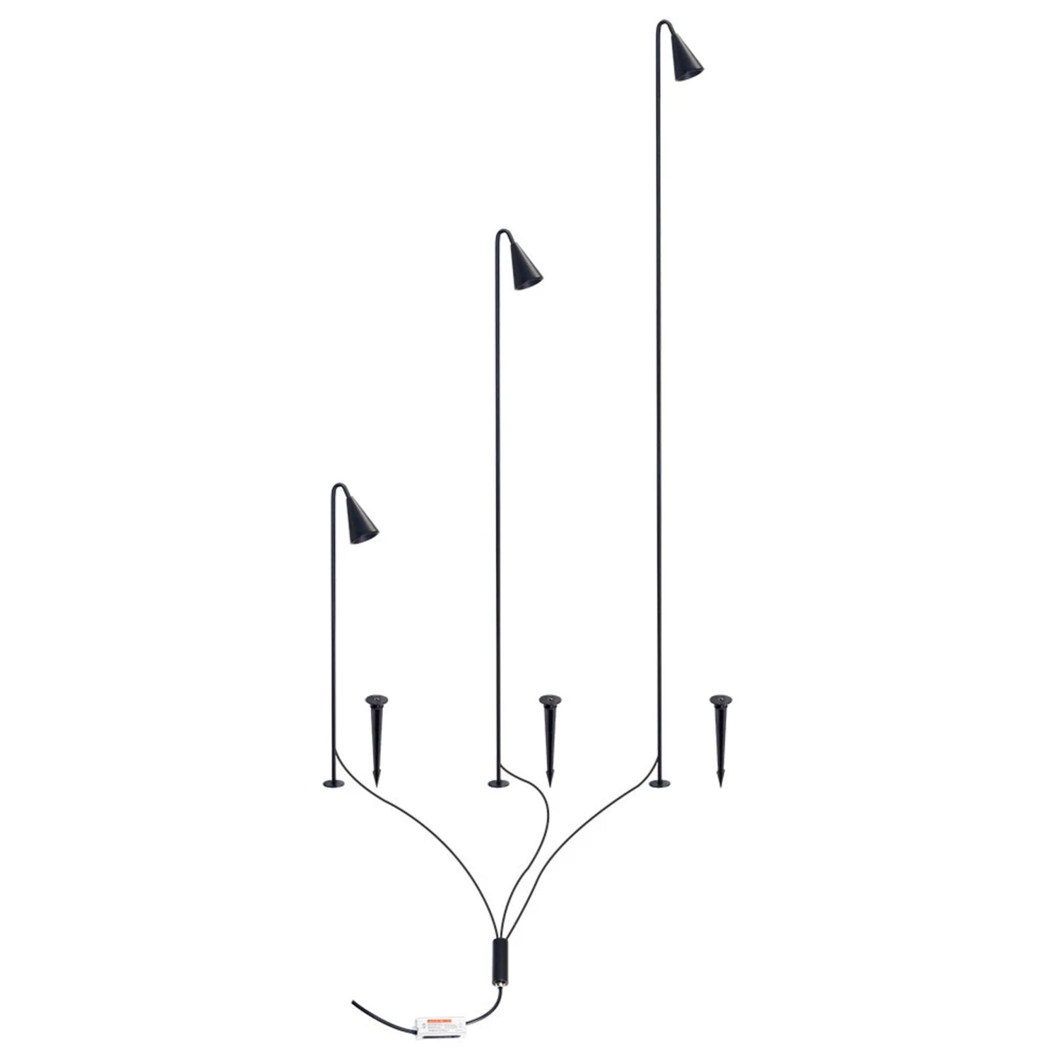 Грунтовый светильник Arte Lamp Muliphein A1084PA-3BK, арматура черная, плафон алюминий черный