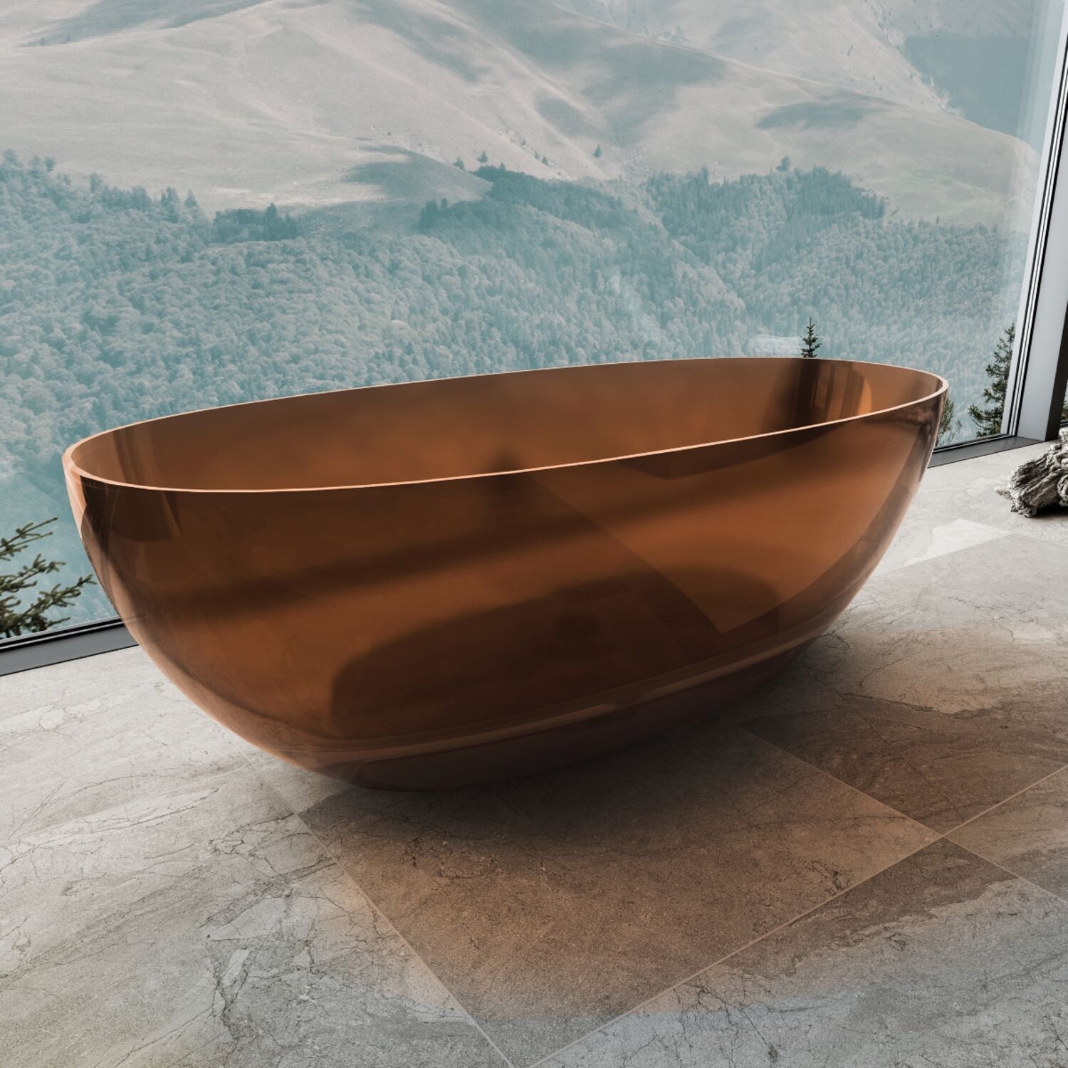 Ванна Vincea VBT-6T01BR 170x75, полиэфирная смола, цвет янтарь прозрачный - фото 1