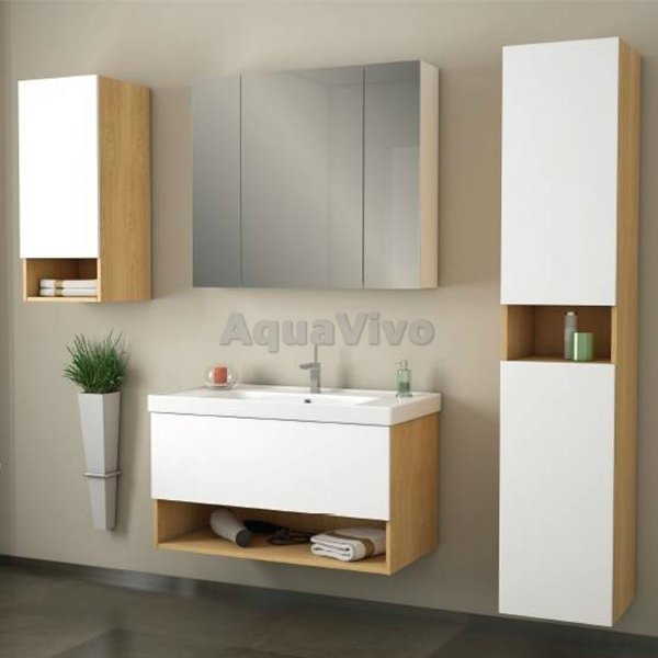 Мебель для ванной Dreja Perfecto 90, цвет дуб / белый лак