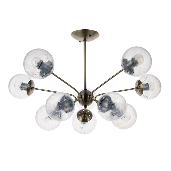 Подвесная люстра Arte Lamp Meissa A4164PL-10AB, арматура бронза, плафоны стекло прозрачное, 71х71 см