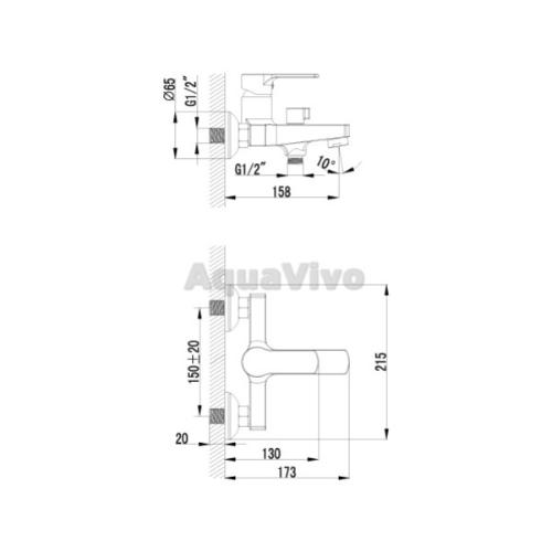 Смеситель Lemark Plus Grace LM1512C для ванны - фото 1