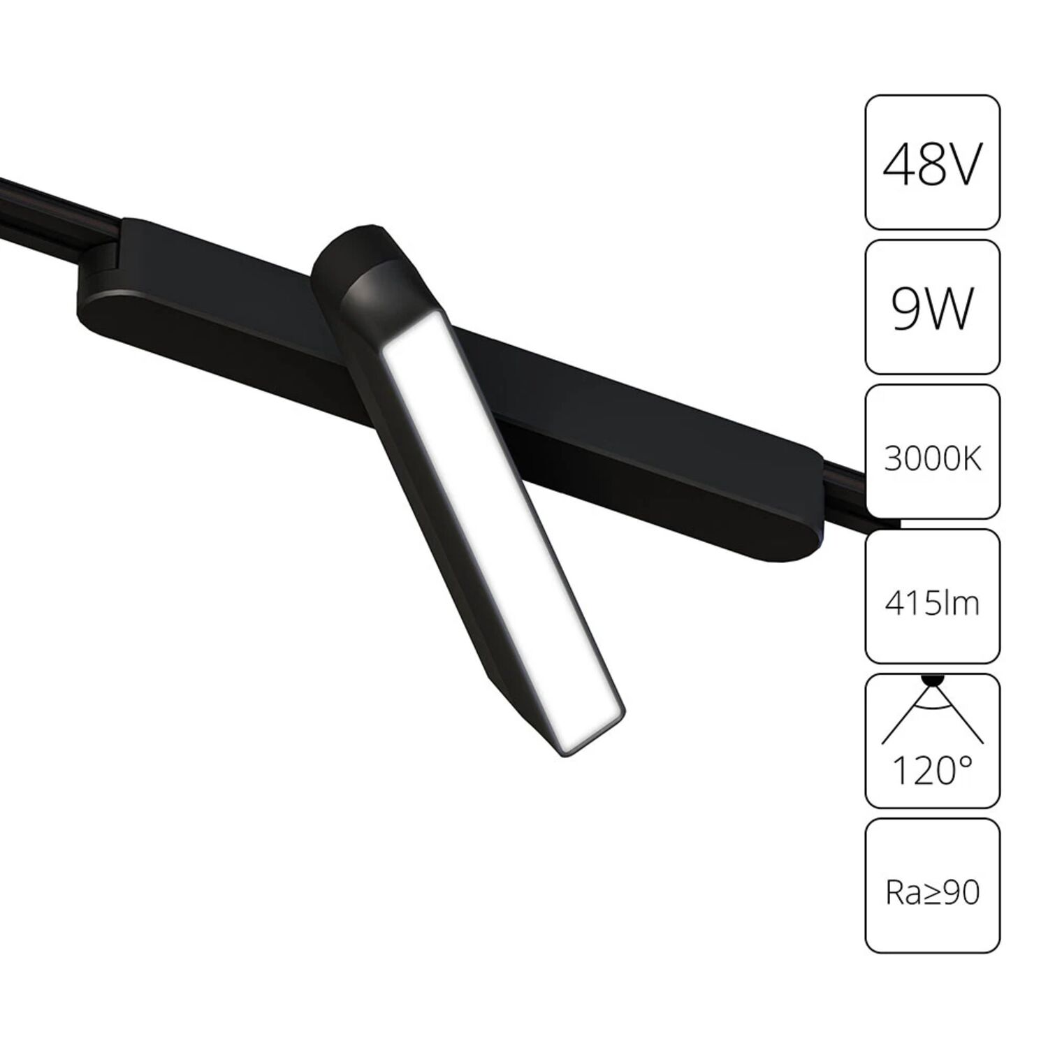 Магнитный трековый светильник Arte Lamp Rapid A1160PL-1BK, арматура черная   