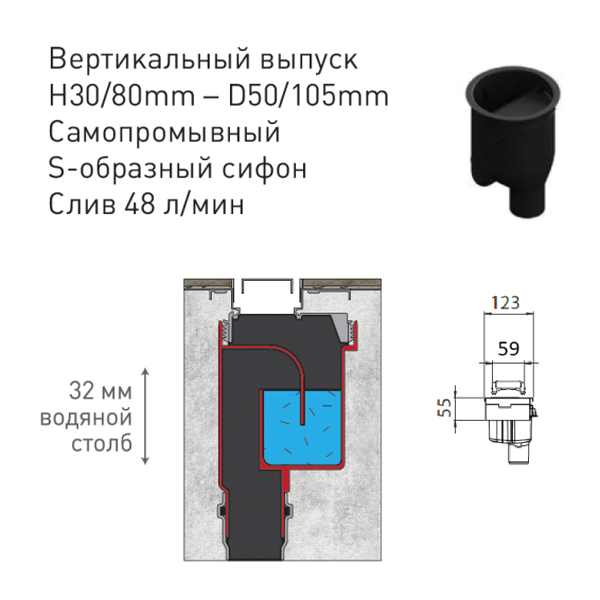 Душевой лоток Berges C1 Norma 090036 с решеткой 50x6 см, прямой выпуск, цвет матовый хром - фото 1