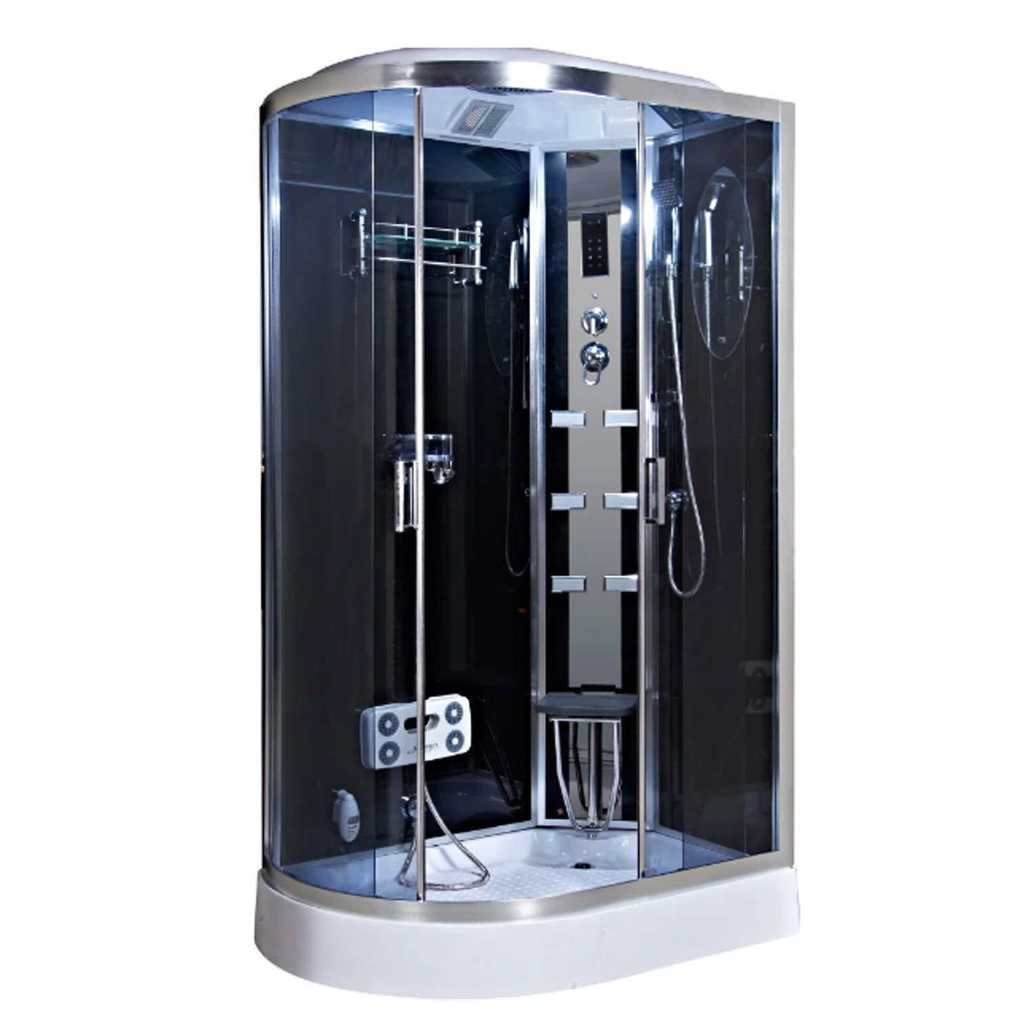 Душевая кабина Niagara Ultra NG-903-01 R 120х80, правая, стекло тонированное, профиль хром, с крышей, с гидромассажем, с пультом управления