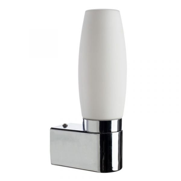 Бра Arte Lamp Aqua A1209AP-1CC, арматура хром, плафон стекло белое, 8х12 см