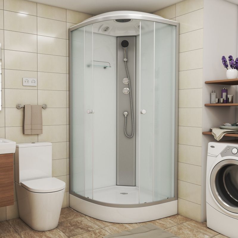 Душевая кабина Niagara Eco NG-4302-14 100х100, стекло матовое, профиль серебро, с крышей