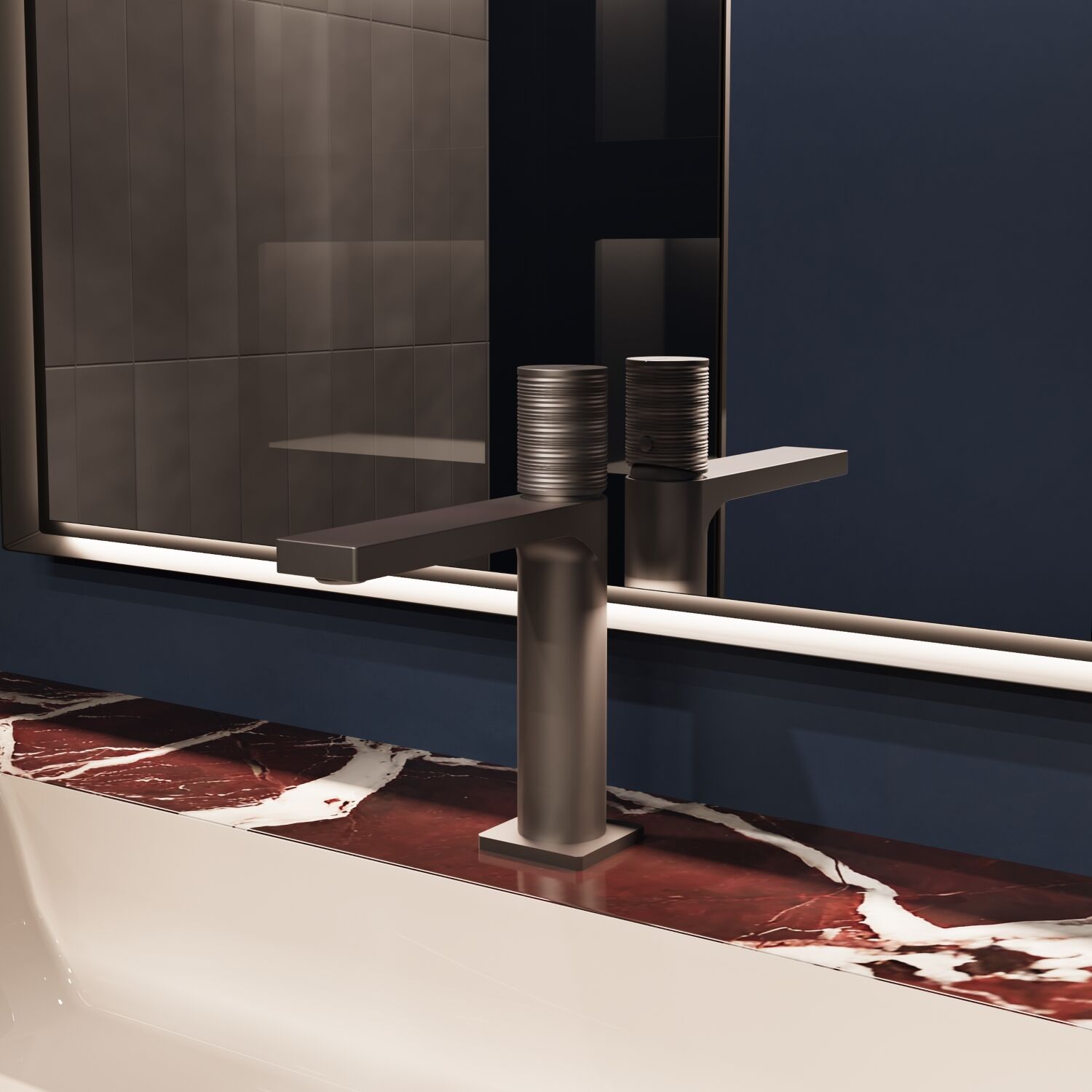 Смеситель Vincea Domus VBF-5DM01GM для раковины, цвет вороненая сталь - фото 1