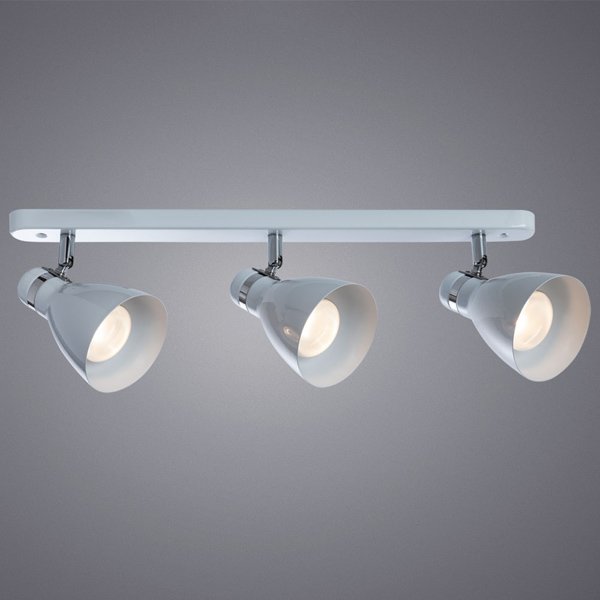 Спот Arte Lamp Mercoled A5049PL-3WH, арматура белая / хром, плафоны металл белый, 58х17 см