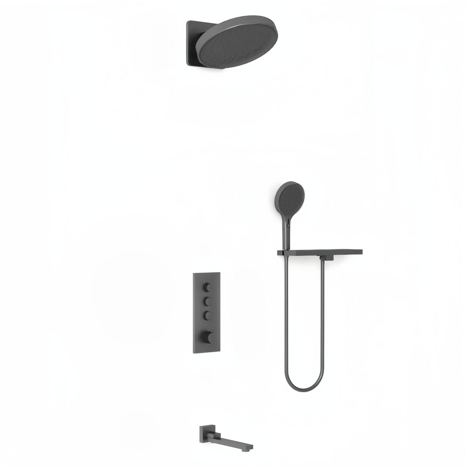 Душевой комплект Vincea VSFW-433TI3RGM, встраиваемый, цвет вороненая сталь