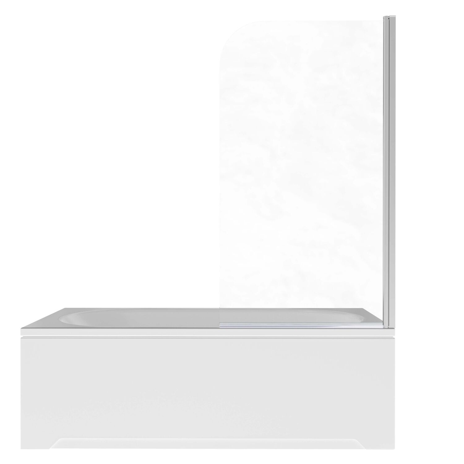 Шторка на ванну Акватек AQ.BSRC.080.1CH 80x150, стекло прозрачное, профиль серебристый