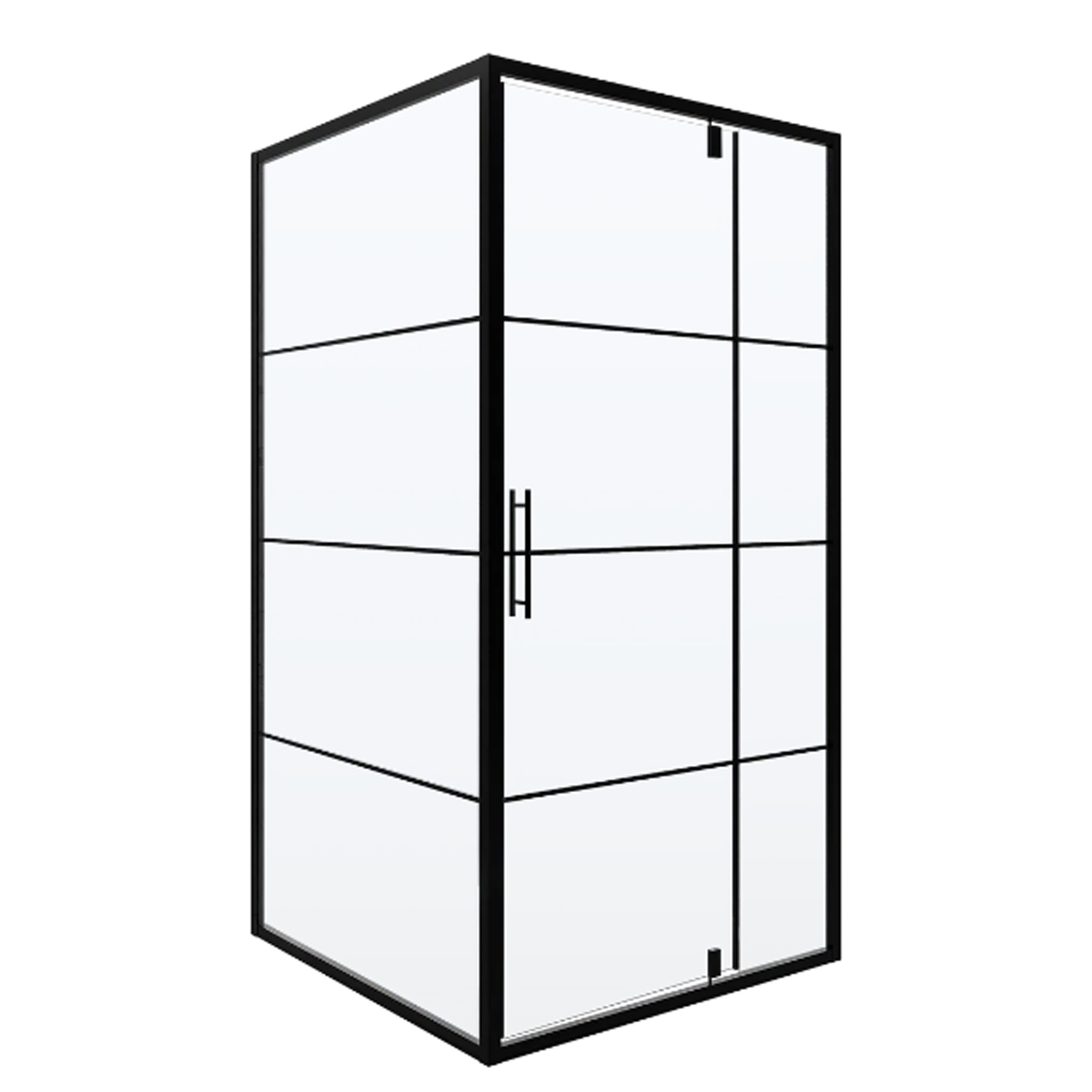 Душевой уголок Niagara Nova NG-0200-08 Black 100х100, стекло прозрачное с рисунком, профиль черный - фото 1