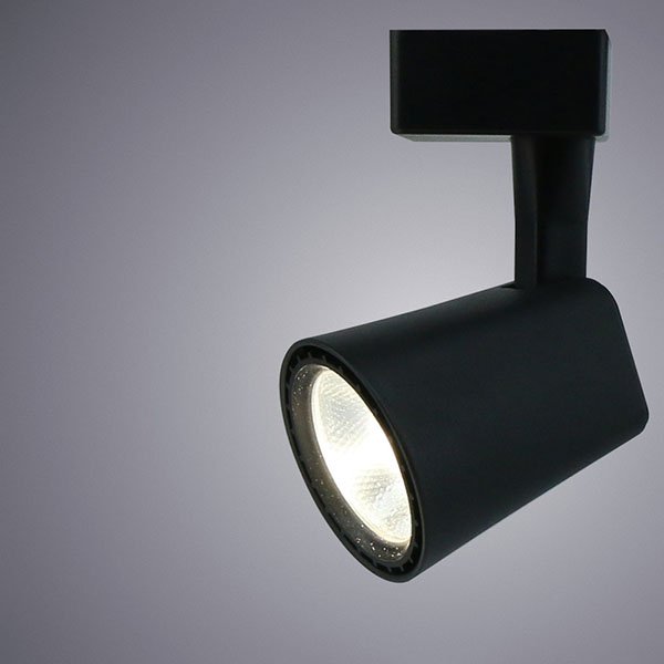 Трековый светильник Arte Lamp Amico A1810PL-1BK, арматура черная, плафон металл черный, 9х10 см