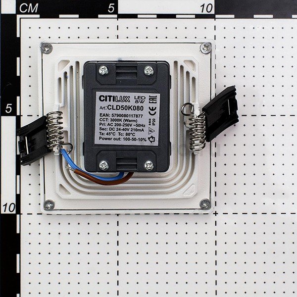 Точечный светильник Citilux Омега CLD50K080, арматура белая, плафон полимер белый, 3000K, 9х9 см - фото 1