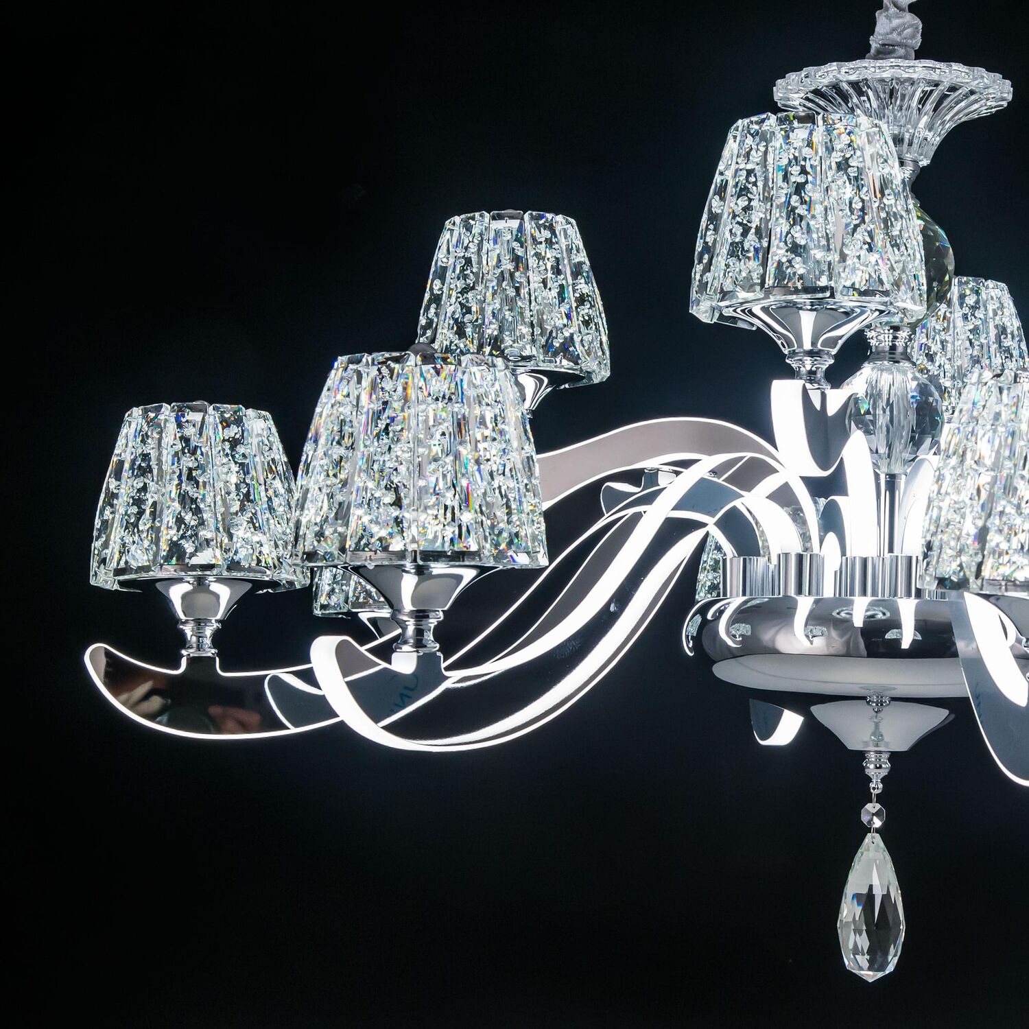 Подвесная люстра Citilux Montserrat EL338P12, арматура хром, плафоны акрил белый - фото 1