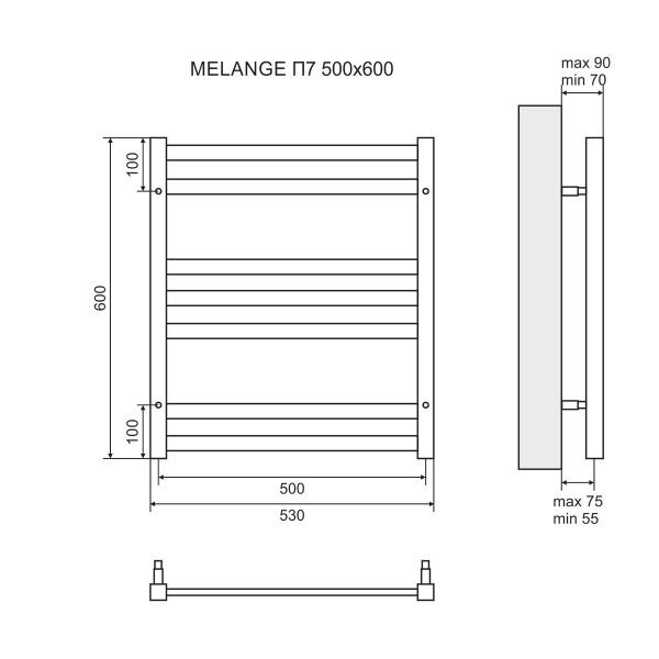 Полотенцесушитель Lemark Melange П7 50x60 электрический - фото 1