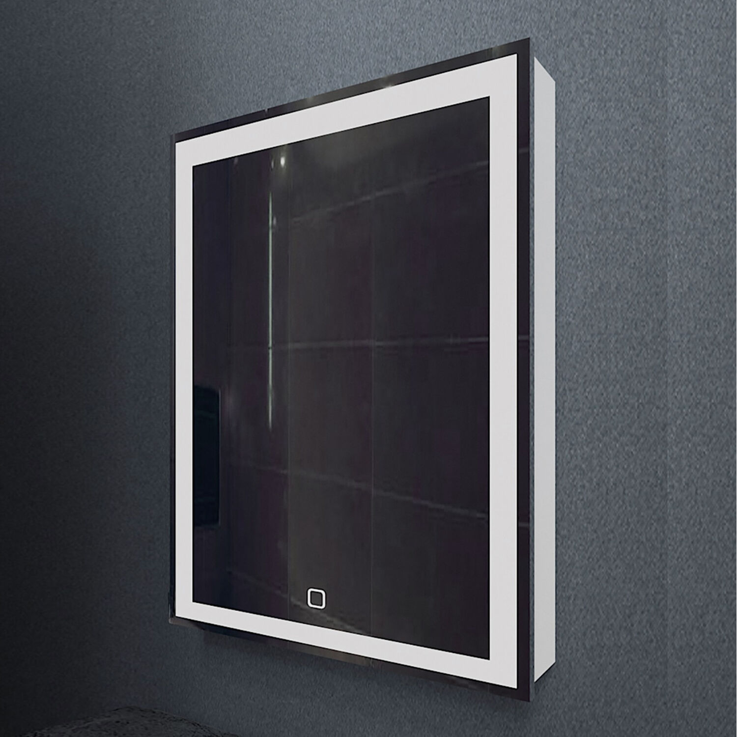 Шкаф-зеркало Mixline Минио 60x80, левый, с подсветкой, цвет белый - фото 1