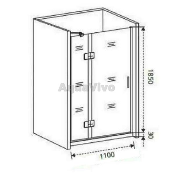 Душевая дверь Good Door Saturn WTW-110-C-CH-L 110, стекло прозрачное, профиль хром, левая - фото 1