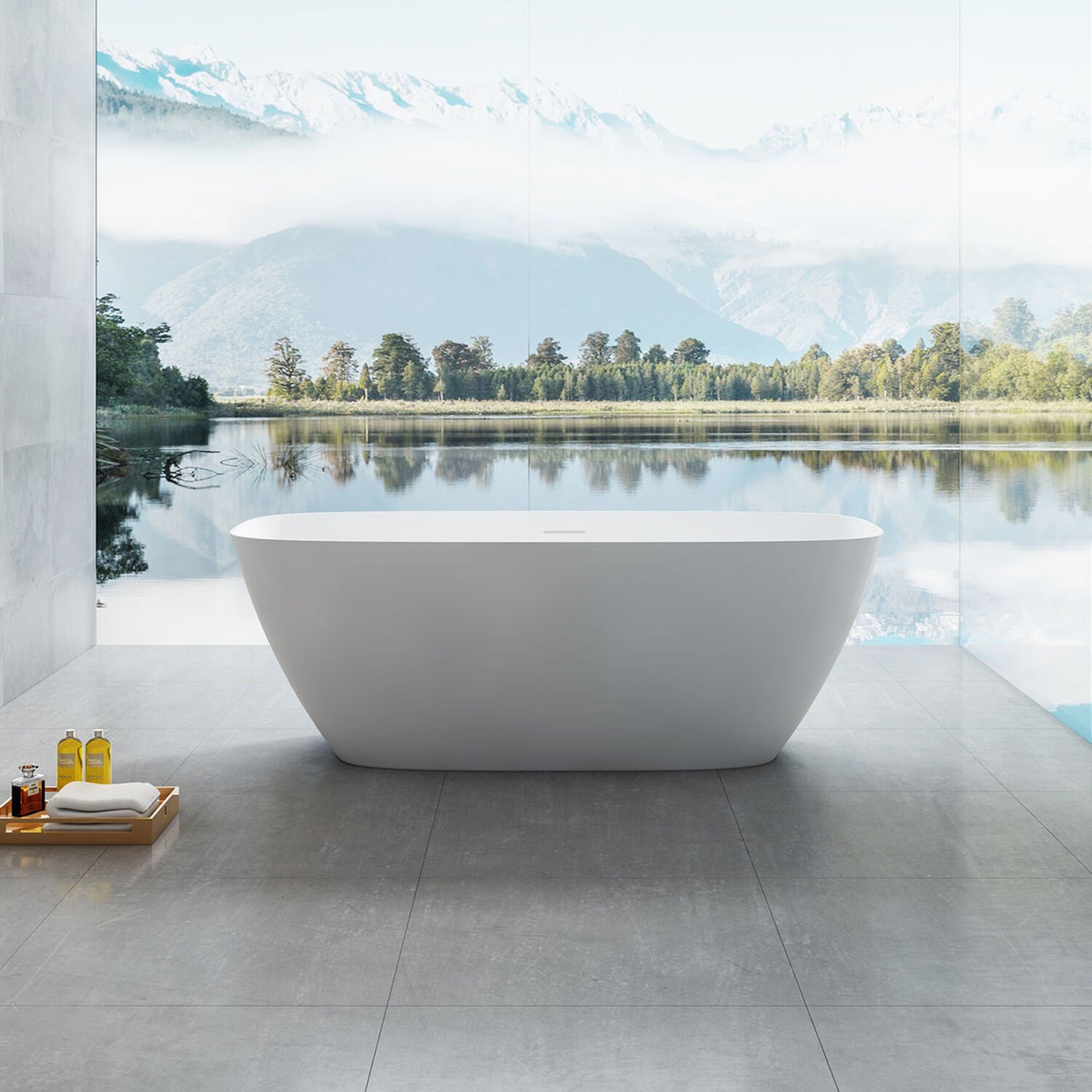 Ванна Vincea Solid Surface VBT-6S02MW, 170x75, искусственный камень, цвет белый матовый - фото 1