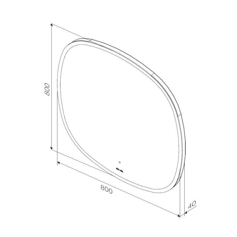 Зеркало AM.PM Func 80x80, с подсветкой и диммером - фото 1