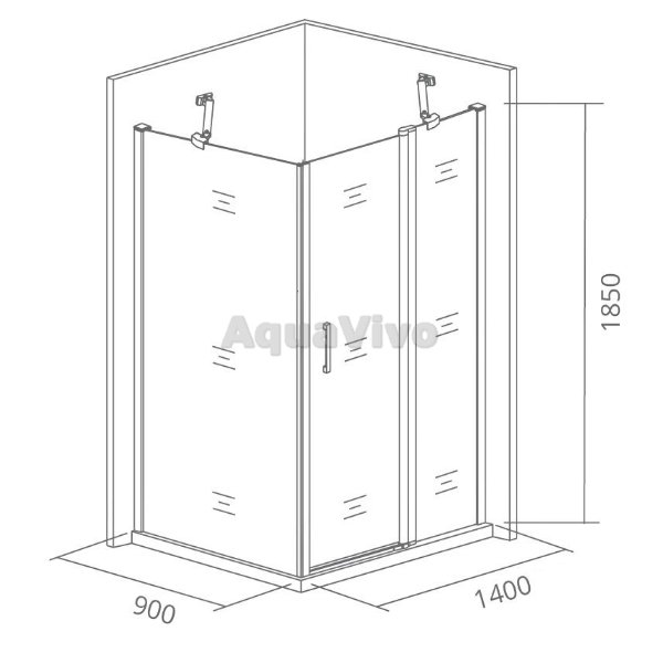 Душевой уголок Good Door Fantasy WTW+SP-F-CH 140x90, рисунок фэнтази, профиль хром