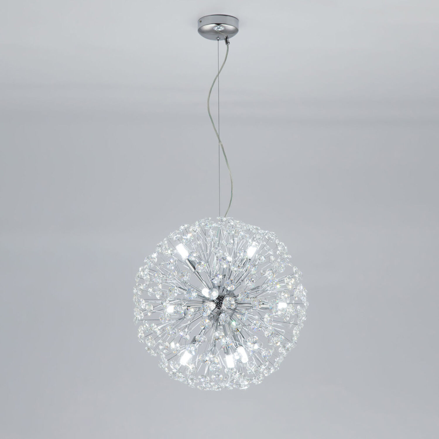 Подвесная люстра Citilux Betsy EL322P09.1, арматура хром, плафоны хрусталь прозрачный