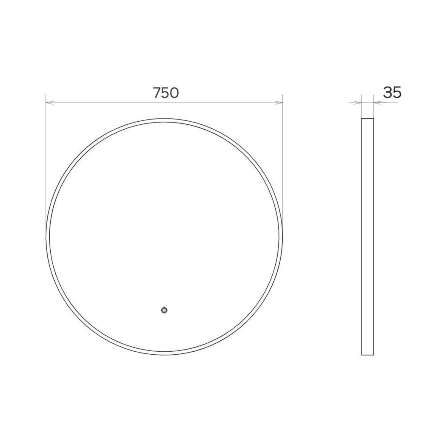 Зеркало Comforty Вега 75, с подсветкой, цвет черный матовый - фото 1