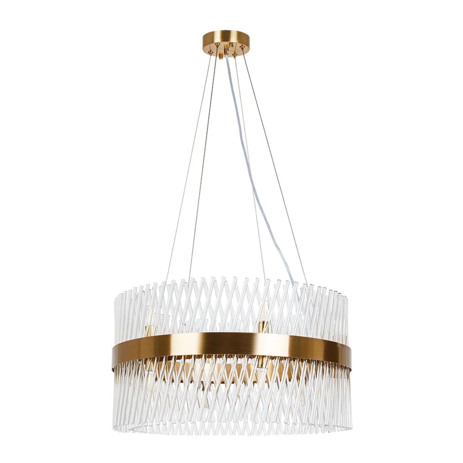 Подвесная люстра Arte Lamp Acapulco A1073LM-12PB, арматура полированная медь, плафон стекло прозрачное
