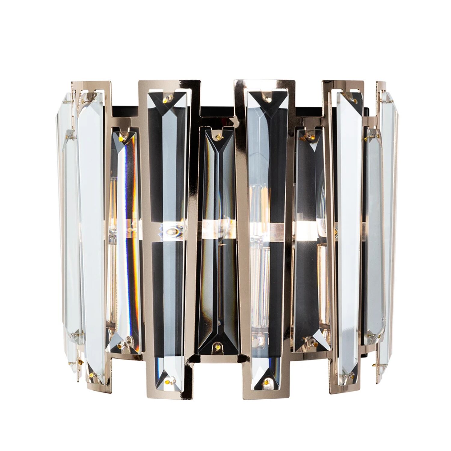 Настенный светильник Arte Lamp Amber A1028AP-2BK, арматура черная, плафон хрусталь золото