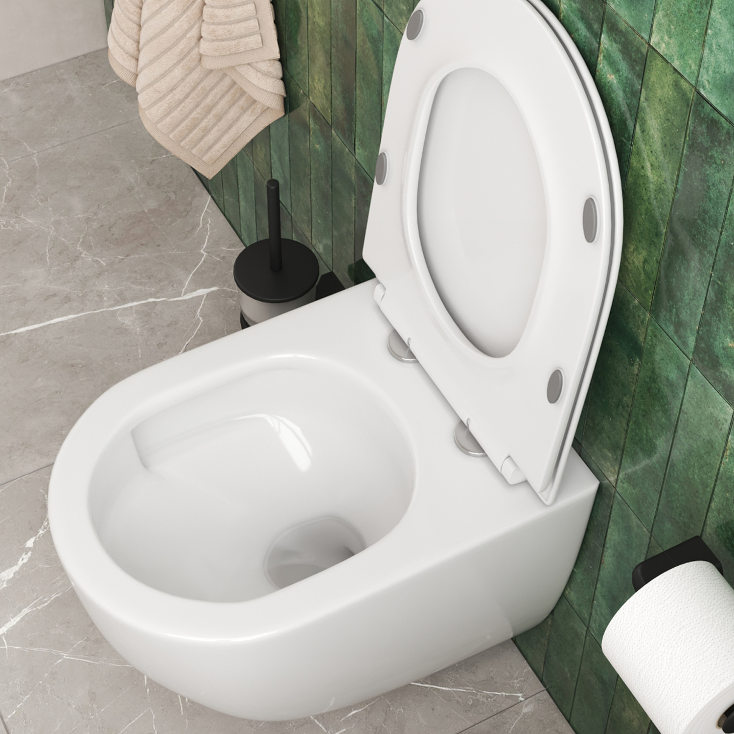 Комплект: Инсталляция AM.PM Pro I012704+Кнопка I047038 черная+JOKI Stella XL T JK0011011 белый унитаз, смыв торнадо - фото 1