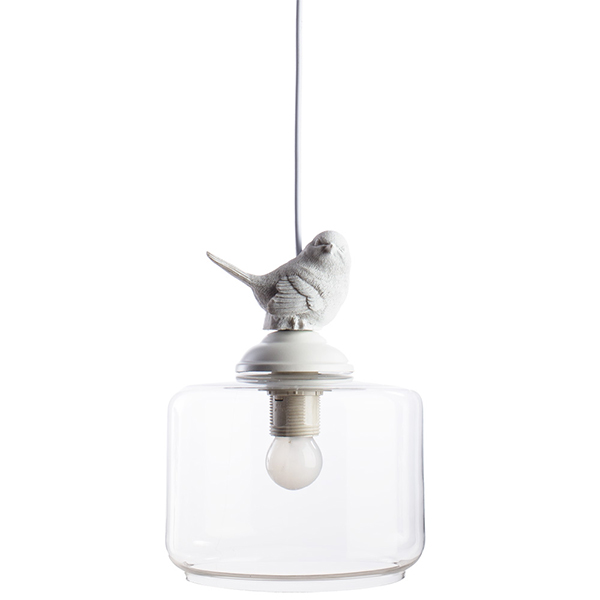 Подвесной светильник Arte Lamp Passero A8029SP-1WH, арматура белая, плафон стекло прозрачное, 20х20 см