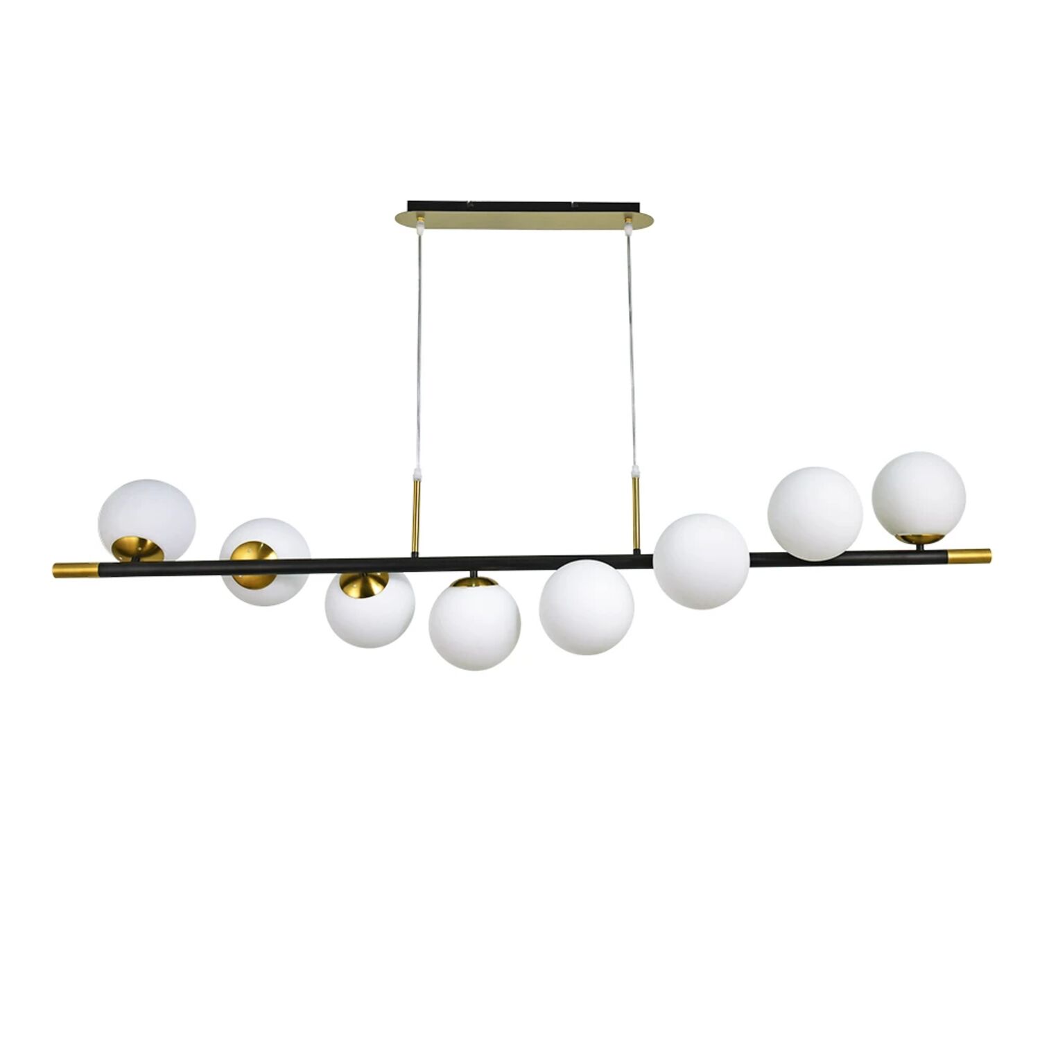 Подвесная люстра Arte Lamp Alcor A2224SP-8BK, арматура черная, плафон стекло белое