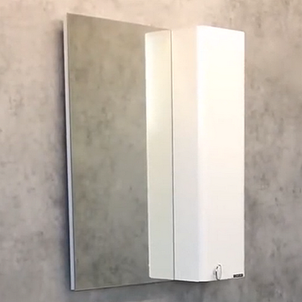 Шкаф-зеркало Comforty Неаполь 65, цвет белый глянец