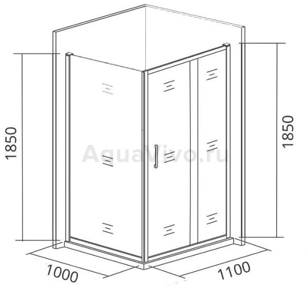 Душевой уголок Good Door Jazze WTW+SP-B-BR 110x100, стекло тонированное, профиль бронза - фото 1