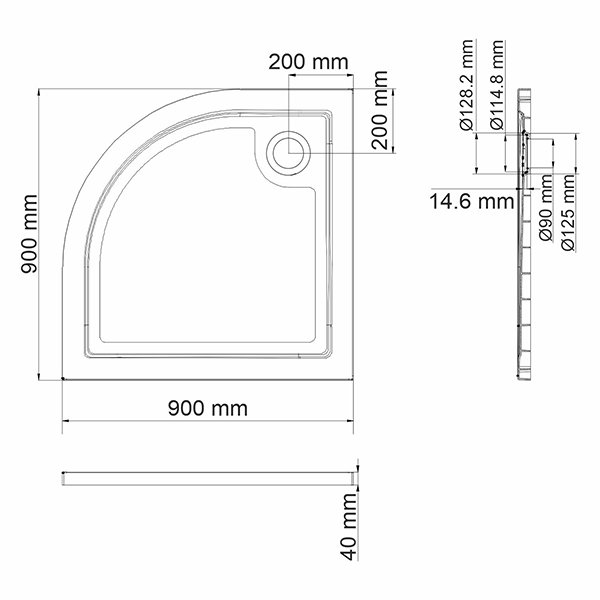 Поддон для душа WasserKRAFT Salm 27T01 90x90, стеклопластик (SMC), цвет белый - фото 1