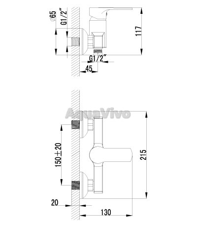 Смеситель Lemark Plus Grace LM1503C для душа