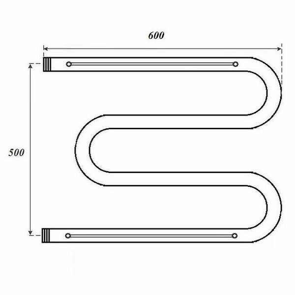 Полотенцесушитель Point 50x60 водяной, с полкой, цвет хром