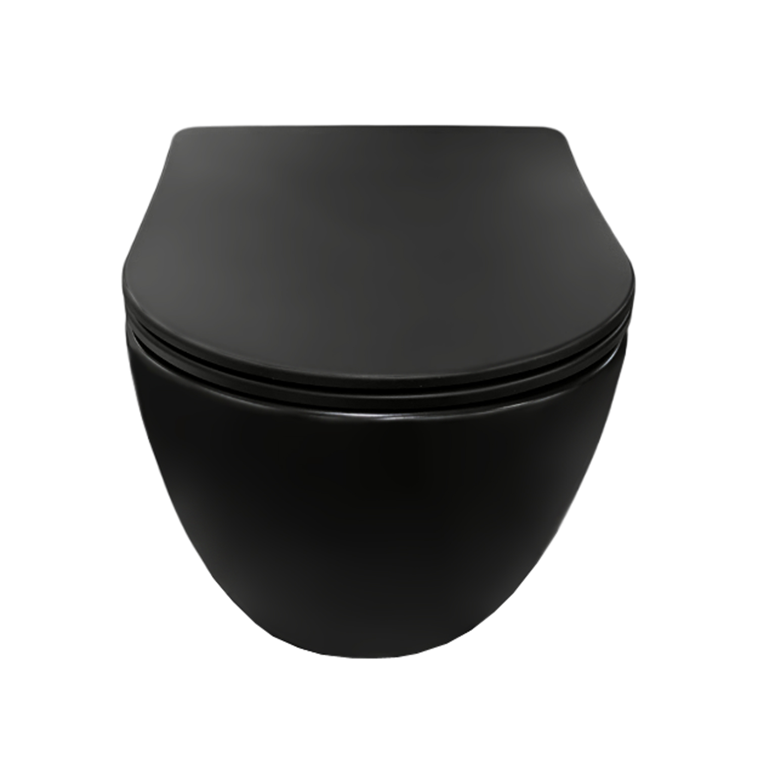 Унитаз Joki Stella XL T JK5751039MB подвесной, безободковый, смыв торнадо, с сиденьем микролифт, цвет черный матовый